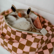Load image into Gallery viewer, Pink Checkerboard Wash Bag
