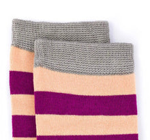 Load image into Gallery viewer, Soft Top - Bamboo Peach & Purple Seamless Sock