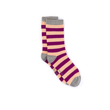 Load image into Gallery viewer, Soft Top - Bamboo Peach & Purple Seamless Sock