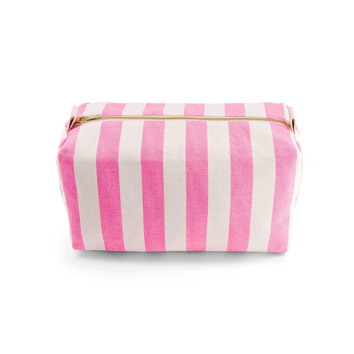 Neon Pink Stripe Wash Bag