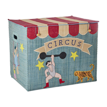 Load image into Gallery viewer, Extra Large Raffia Storage Basket - Circus - Foldable