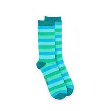 Load image into Gallery viewer, Soft Top - Bamboo Ocean Stripe Seamless Sock