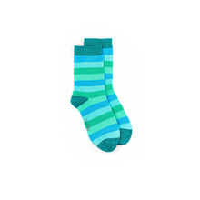 Load image into Gallery viewer, Soft Top - Bamboo Ocean Stripe Seamless Sock