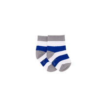 Load image into Gallery viewer, Waterford Blue & White Stripe Bamboo Sock (seamless toe)