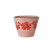Load image into Gallery viewer, Small Oval Ceramic Espresso Cup - Pink - Hand Painted Flowers