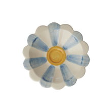 Load image into Gallery viewer, Small Ceramic Dipping Bowl  - Soft Blue  - Hand Painted Stripes