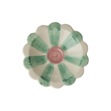 Load image into Gallery viewer, Small Ceramic Dipping Bowl  - Soft Green  - Hand Painted Stripes