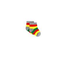 Load image into Gallery viewer, Red, Yellow & Green Multi Stripe Bamboo Sock (seamless toe)