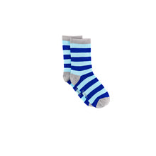 Load image into Gallery viewer, Dublin Blue & Blue Stripe Bamboo Sock (seamless toe)