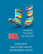 Load image into Gallery viewer, Sustainable Rainbow Rainboots now with 60% off with code SIXTY