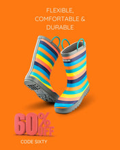 Load image into Gallery viewer, Sustainable Rainbow Rainboots now with 60% off with code SIXTY