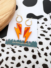 Load image into Gallery viewer, The Messy Brunette Lightening Bolt Hoops