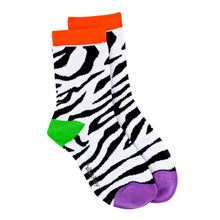 Load image into Gallery viewer, Zebra Stripe Bamboo Sock (seamless toe)