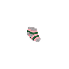 Load image into Gallery viewer, Pink & Green Stripe Bamboo Sock (seamless toe)