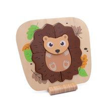 Load image into Gallery viewer, Woodland Hedgehog Wooden Raised Puzzle
