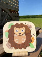 Load image into Gallery viewer, Woodland Hedgehog Wooden Raised Puzzle