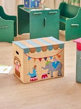 Load image into Gallery viewer, Large Raffia Storage Basket - Circus Theme - Foldable