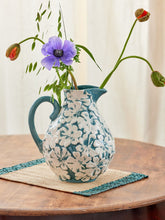 Load image into Gallery viewer, Large Ceramic Flower Jug in Green Blue - 4.5L