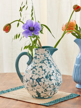 Load image into Gallery viewer, Large Ceramic Flower Jug in Green Blue - 4.5L