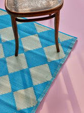Load image into Gallery viewer, Blue Recycled Plastic Runner with Harlequin Design
