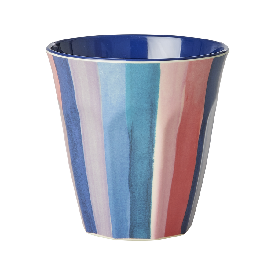 Melamine Cup Medium - N.Y Stripe Print