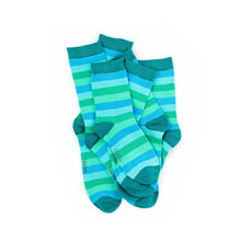 Load image into Gallery viewer, Soft Top - Bamboo Ocean Stripe Seamless Sock