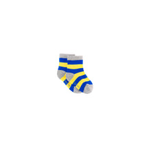 Load image into Gallery viewer, Blue & Yellow Stripe Bamboo Sock (seamless toe)