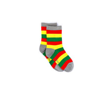 Load image into Gallery viewer, Red, Yellow & Green Multi Stripe Bamboo Sock (seamless toe)