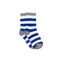 Load image into Gallery viewer, Waterford Blue & White Stripe Bamboo Sock (seamless toe)