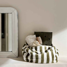 Load image into Gallery viewer, Olive Stripe Wash Bag