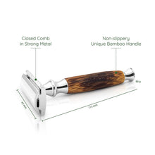 Load image into Gallery viewer, Bamboo Safety Razor - Silver
