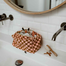 Load image into Gallery viewer, Pink Checkerboard Wash Bag
