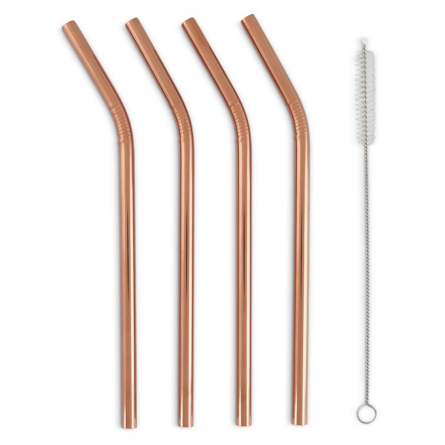 Reusable Stainless Steel Metal Straws - Rose Gold