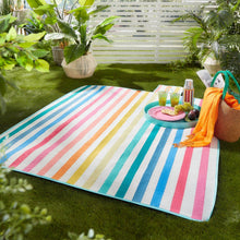 Load image into Gallery viewer, Rainbow Stripe Picnic Blanket