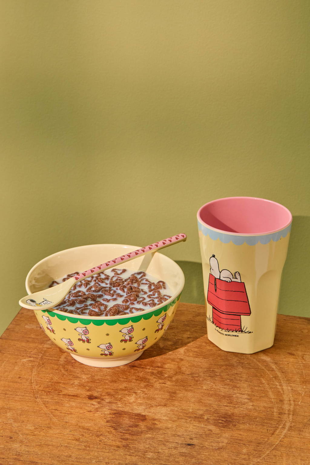 Yellow Snoopy Print Medium Melamine Bowl