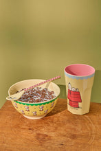 Load image into Gallery viewer, Yellow Snoopy Print Medium Melamine Bowl