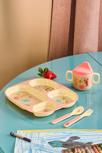 Load image into Gallery viewer, Melamine Kids 4 Room Plate - Coral Ocean Print