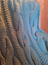 Load image into Gallery viewer, Super Chunky Cable Knit Blanket - Small - Spearmint