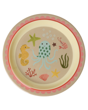 Load image into Gallery viewer, Melamine Lunch Plate - Coral Ocean Print