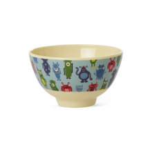 Load image into Gallery viewer, Small Kids Bowl - Soft Blue - Monsters Print
