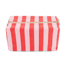 Load image into Gallery viewer, Candy Pink/Tomato Stripe Wash Bag