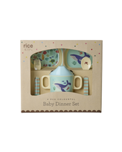 Load image into Gallery viewer, Melamine Baby Dinner Set - Blue Ocean Print