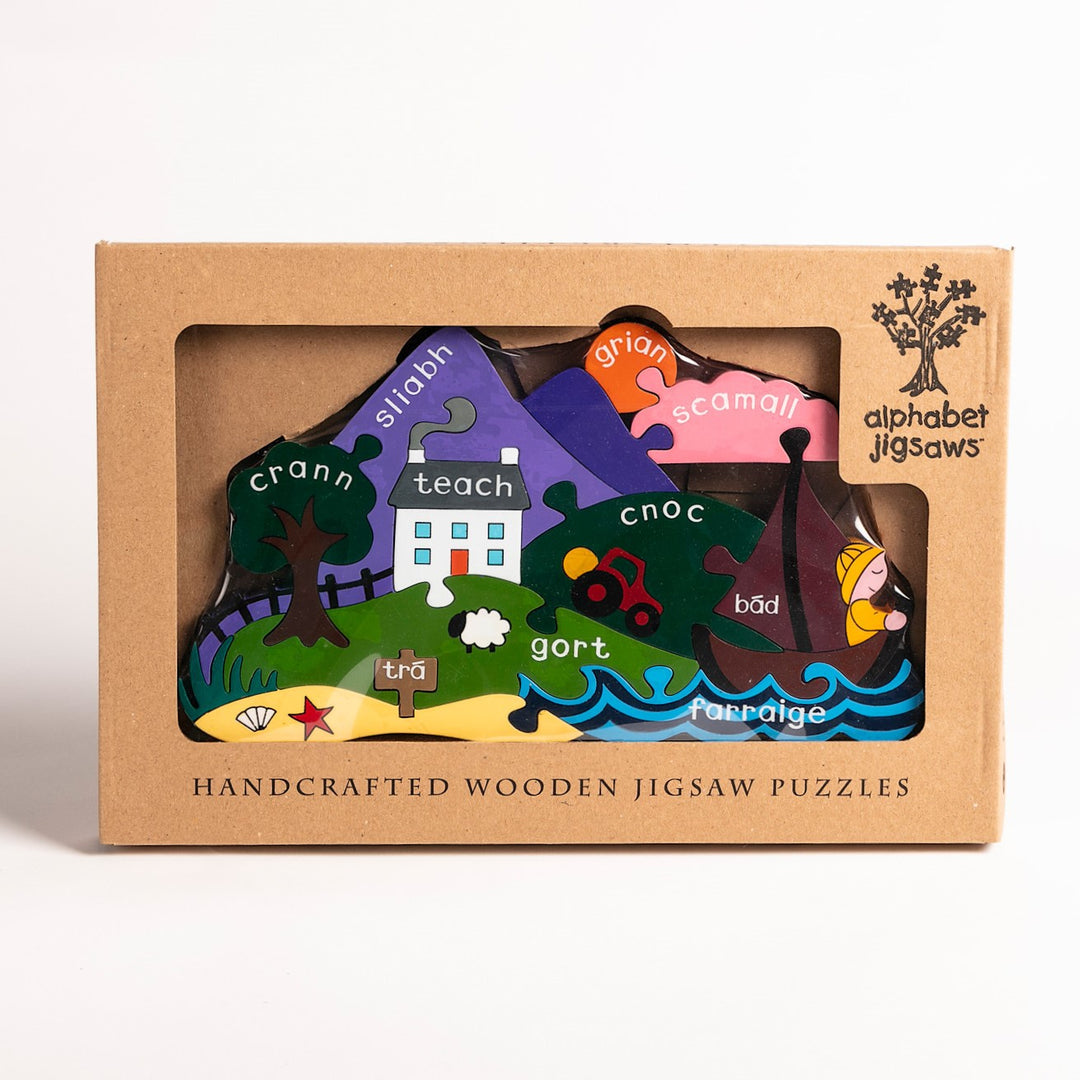 Irish Scene Wooden Jigsaw As Gaeilge