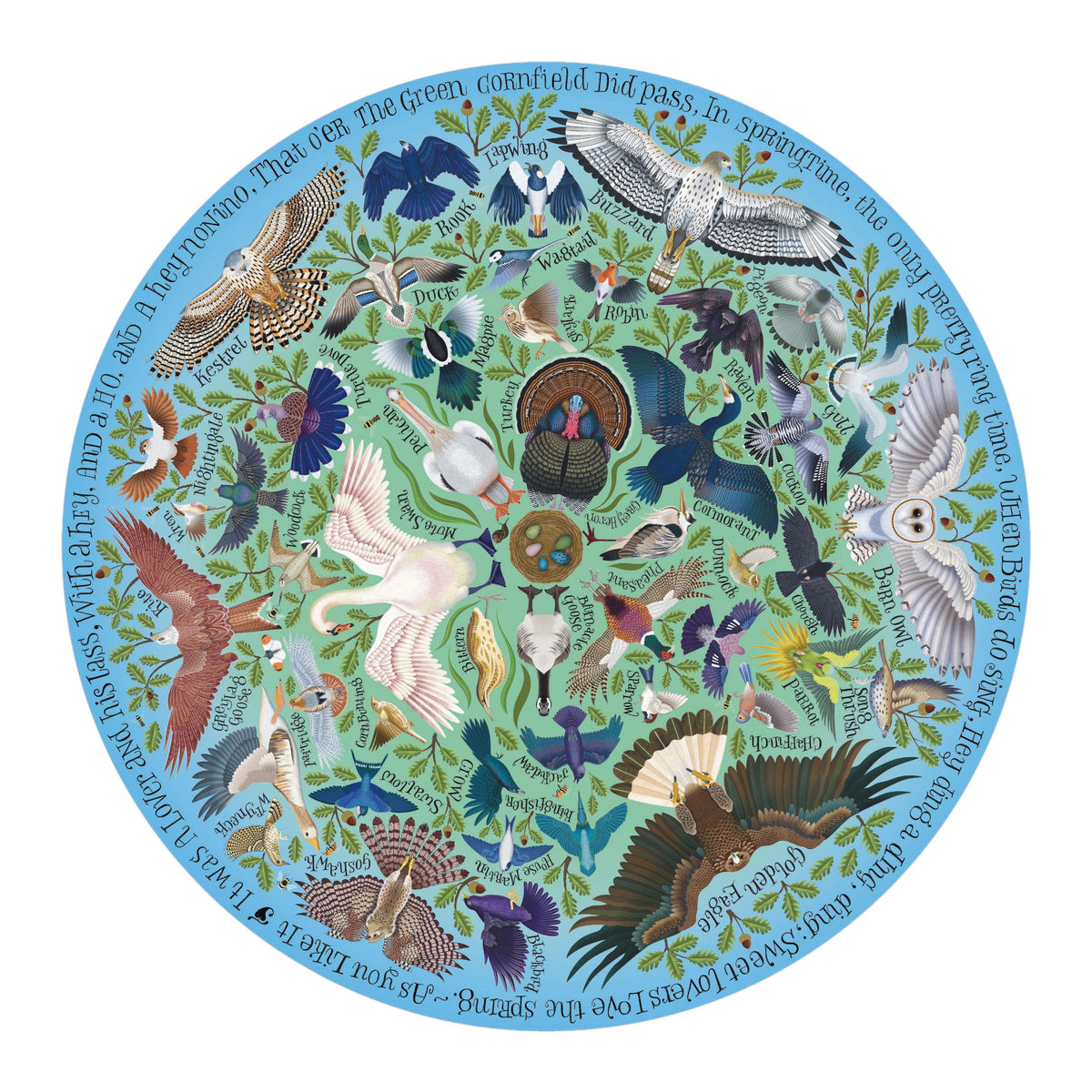 Shakespeares Birds: A 1000 Piece Circular Jigsaw Puzzle