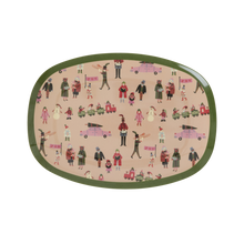 Load image into Gallery viewer, Small Rectangular Side Plate - Dusty Pink - Holiday Print
