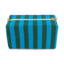 Load image into Gallery viewer, Turquoise/Olive Stripe Wash Bag