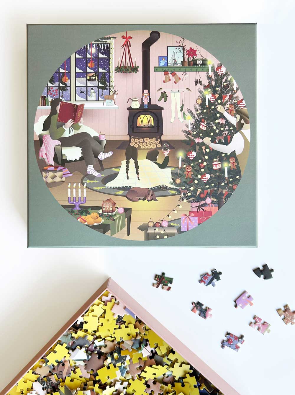 Round Puzzles Wonderful Christmastime 1000 Piece