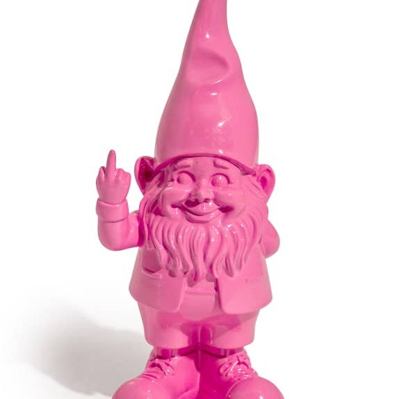 Small Bright Pink "Naughty Gnome" Figure