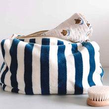 Load image into Gallery viewer, Terry Blue Midnight Stripe Wash Bag