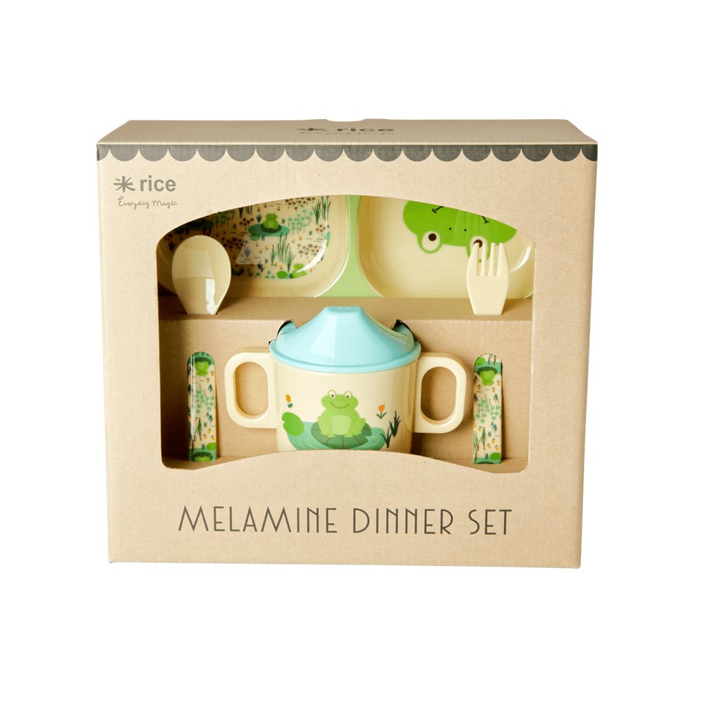 Melamine Kids Dinner Set - Frog Print